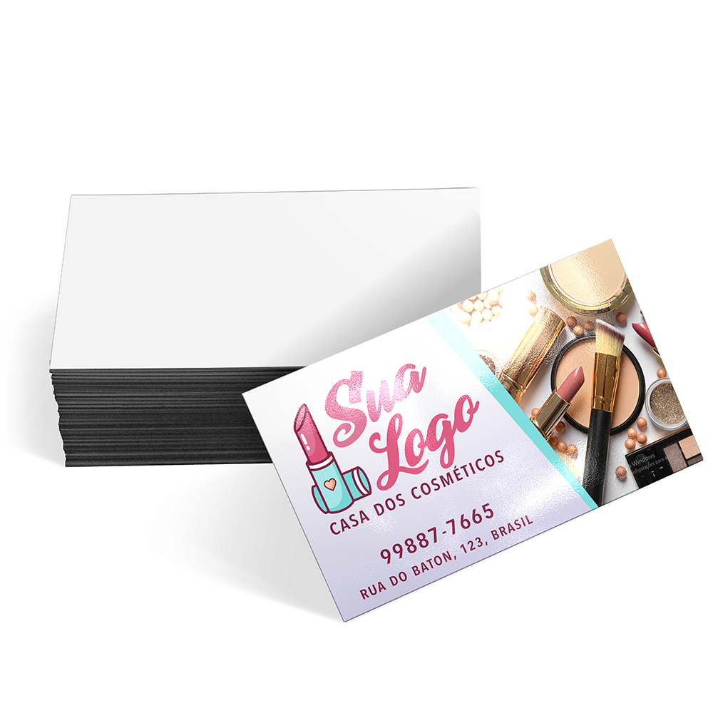 Cartões De Visita Couchê 250g Verniz Uv Total Frente