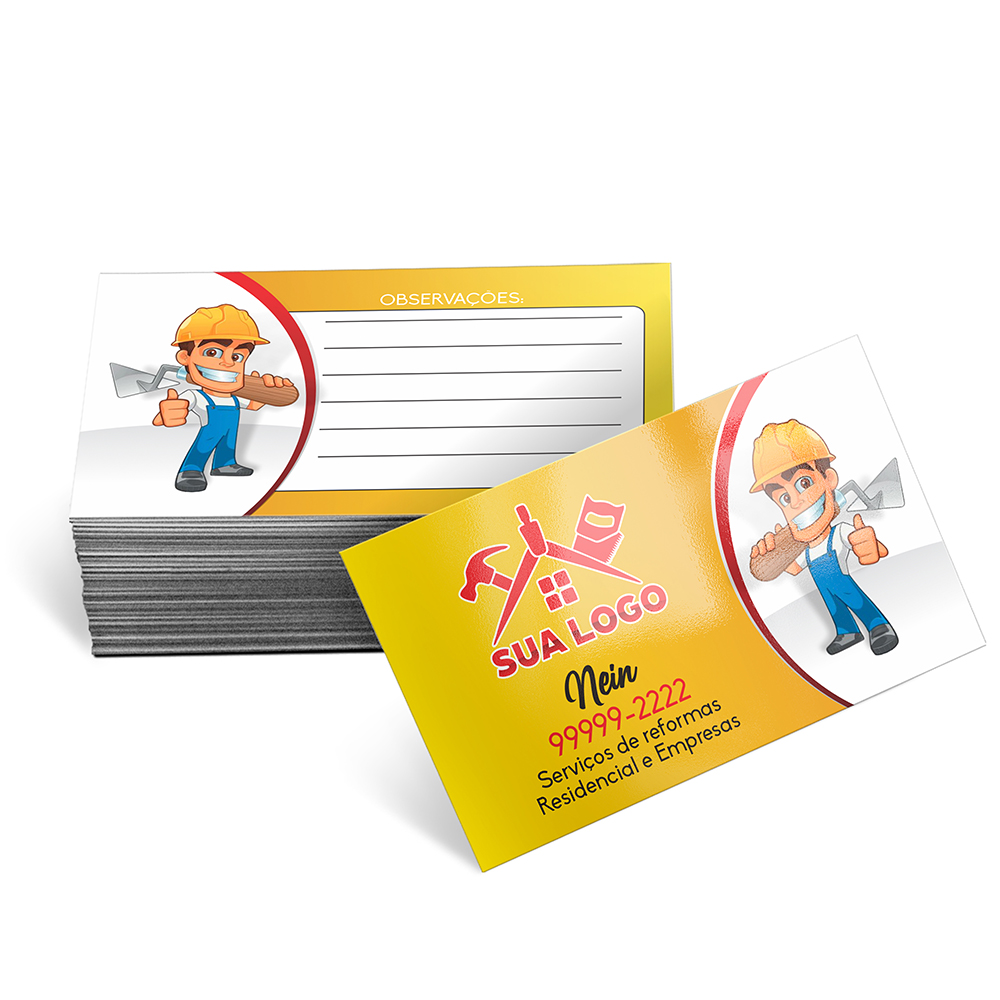 Cartões De Visita Couchê 250g Verniz Uv Total Frente