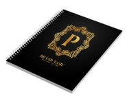 Caderno Impressão Digital Capa Papel Paraná 2mm e Miolo Personalizado Ap 75g e Laminação Fosca e Hotstamping Frente (150x210mm - 100 Folhas)