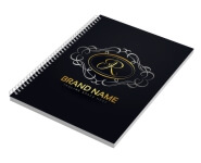 Caderno Impressão Digital Capa Papel Paraná 2mm e Miolo Personalizado Ap 75g e Laminação Fosca e Hotstamping Frente (150x210mm - 100 Folhas)