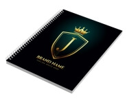 Caderno Impressão Digital Capa Papel Paraná 2mm e Miolo Personalizado Ap 75g e Laminação Fosca e Hotstamping Frente (150x210mm - 100 Folhas)
