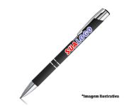 Canetas Promocionais Personalizadas Impresão Uv Beta Soft Emborrachada Preta