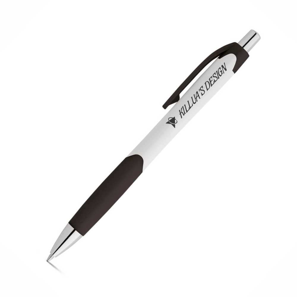Canetas Promocionais Personalizadas Impressão Uv Caribe White Preta