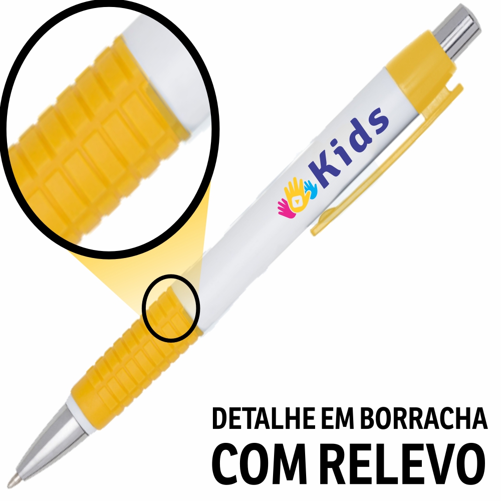 Canetas Promocionais Personalizadas Impressão Uv Comercial Amarela