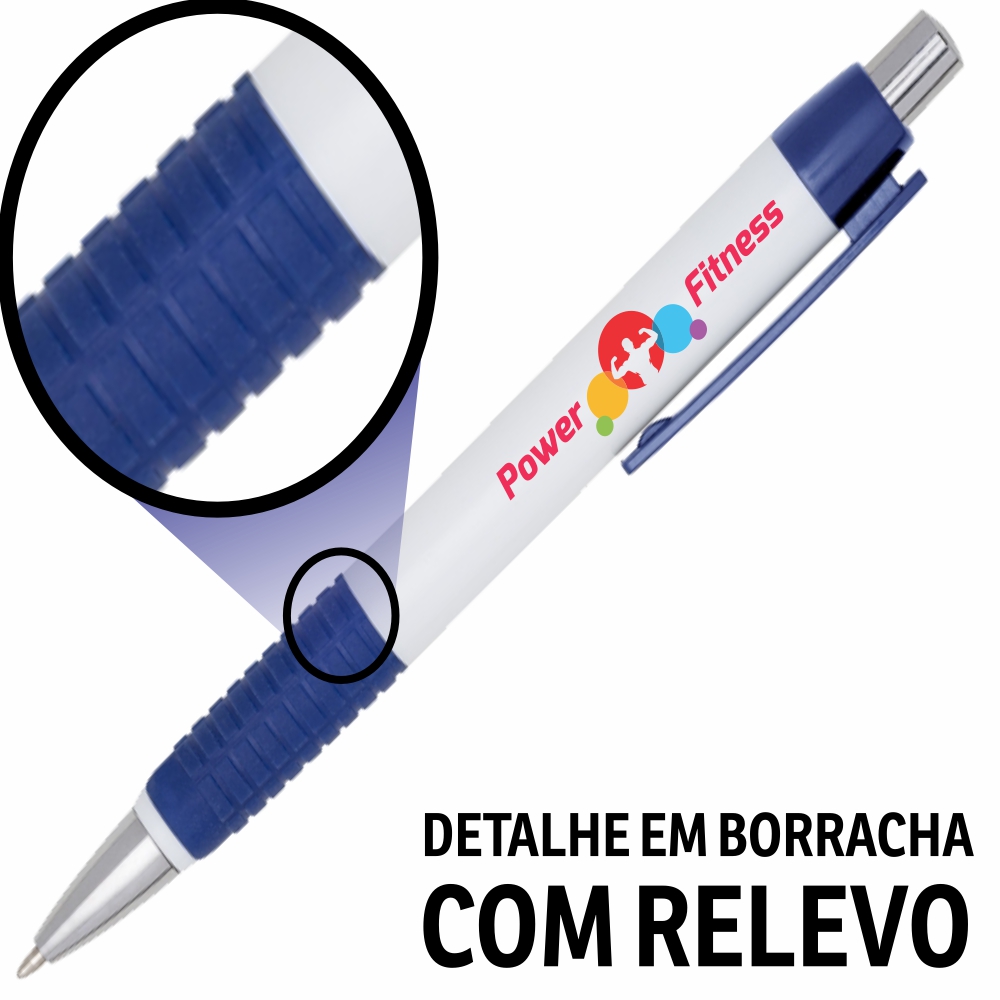 Canetas Promocionais Personalizadas Impressão Uv Comercial Azul