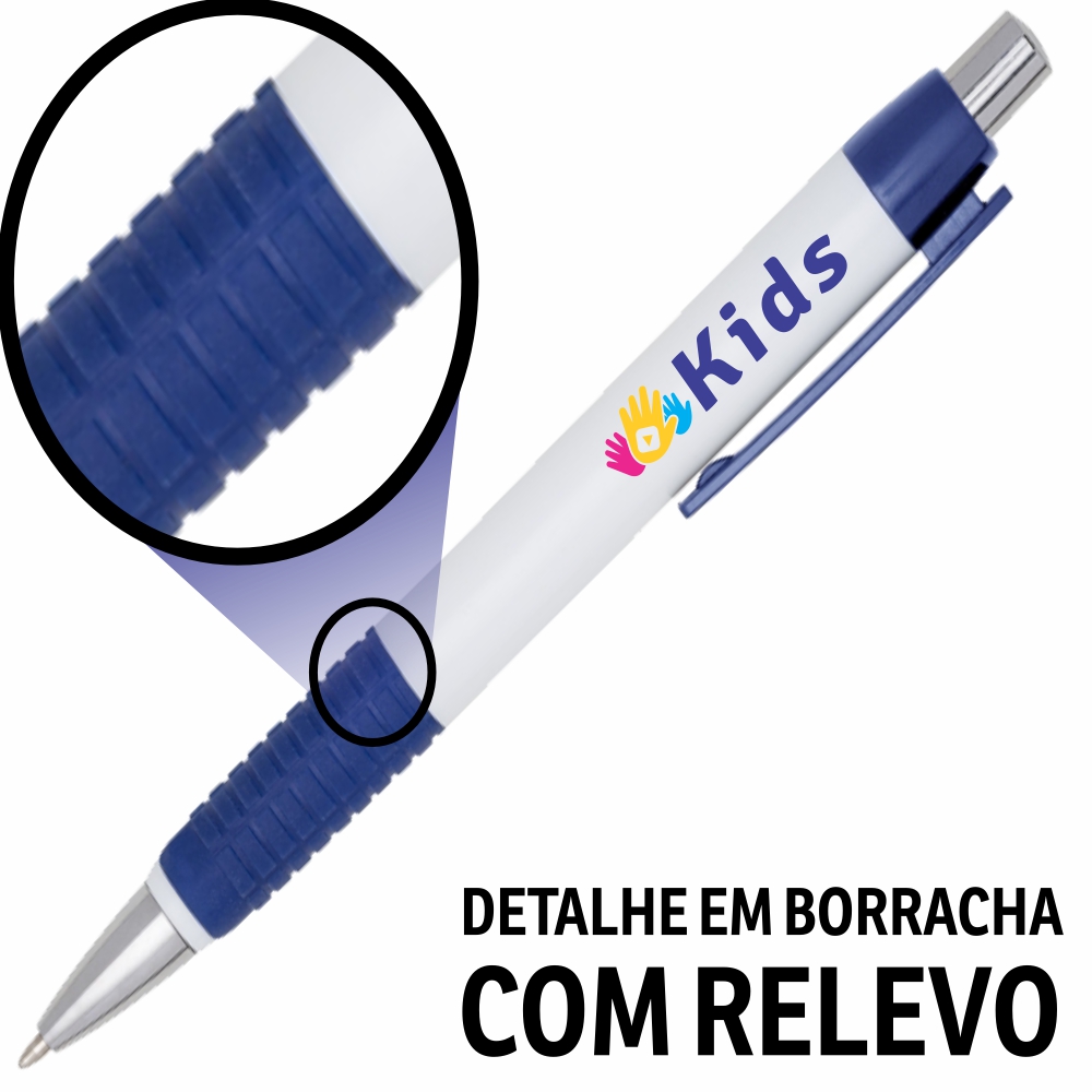 Canetas Promocionais Personalizadas Impressão Uv Comercial Azul