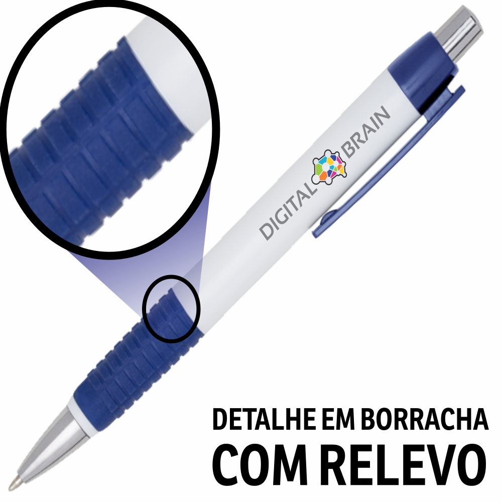 Canetas Promocionais Personalizadas Impressão Uv Comercial Azul
