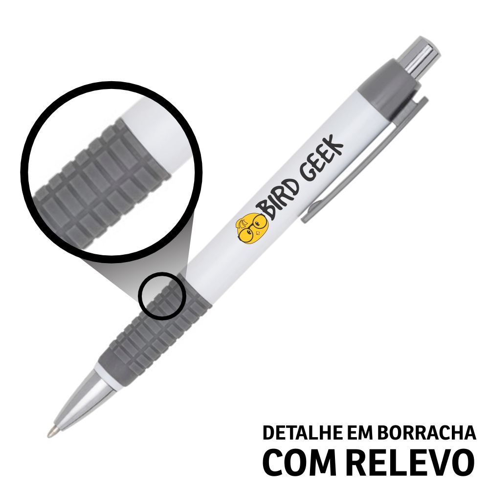 Canetas Promocionais Personalizadas Impressão Uv Comercial Cinza