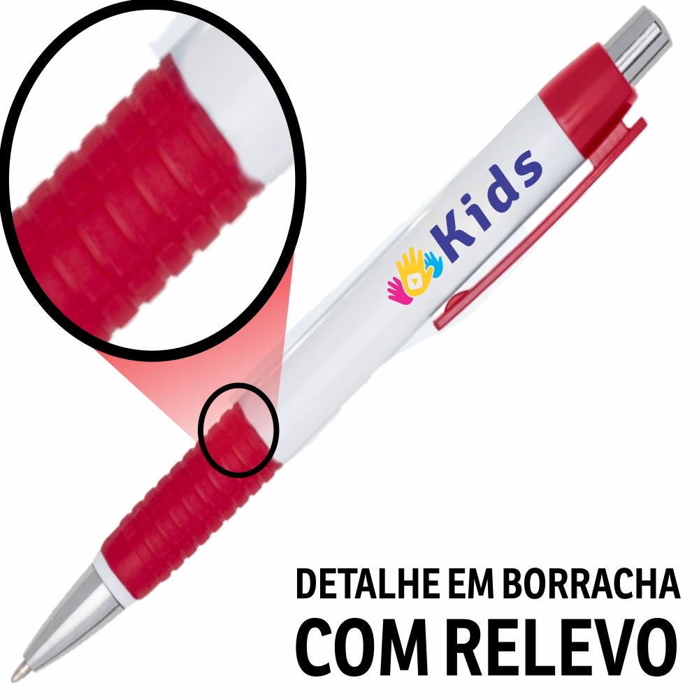 Canetas Promocionais Personalizadas Impressão Uv Comercial Vermelha