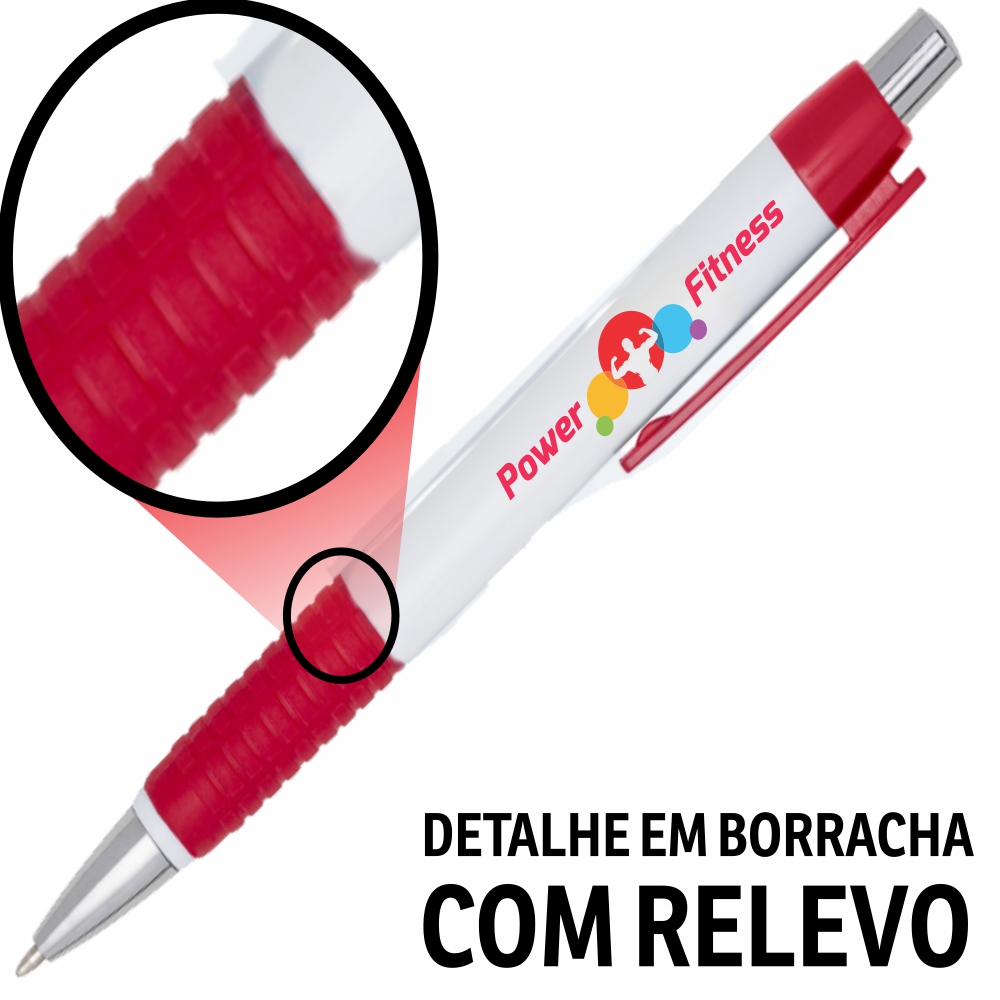 Canetas Promocionais Personalizadas Impressão Uv Comercial Vermelha