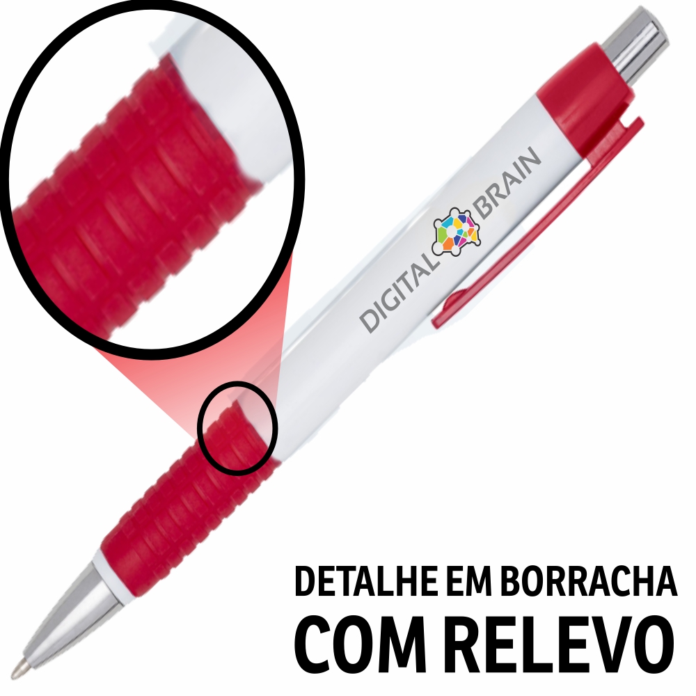 Canetas Promocionais Personalizadas Impressão Uv Comercial Vermelha
