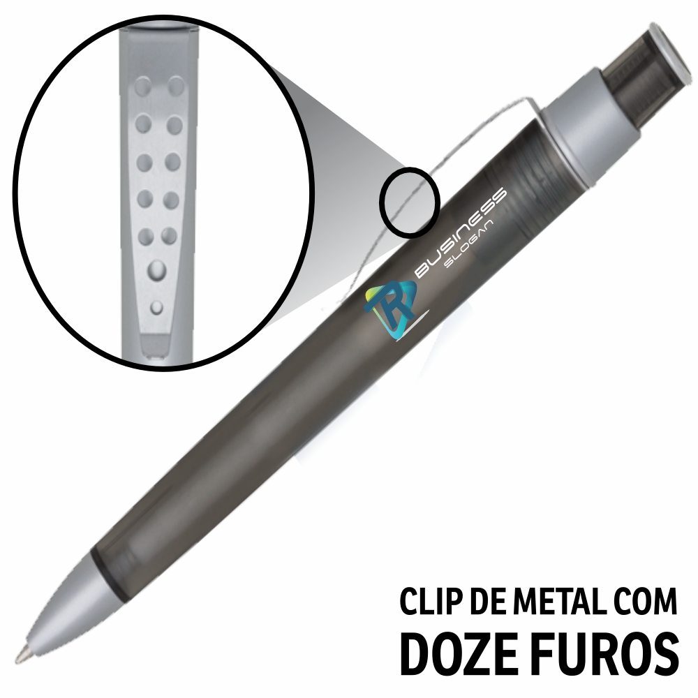 Canetas Promocionais Personalizadas Impressão Uv Elegance Fumê
