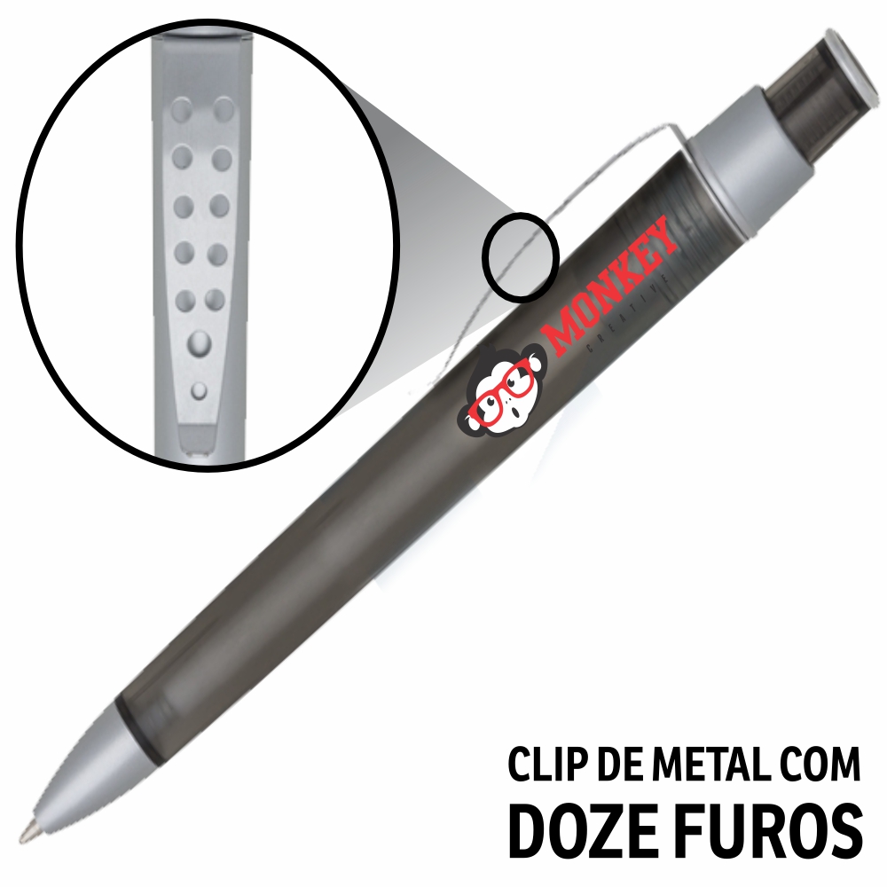 Canetas Promocionais Personalizadas Impressão Uv Elegance Fumê
