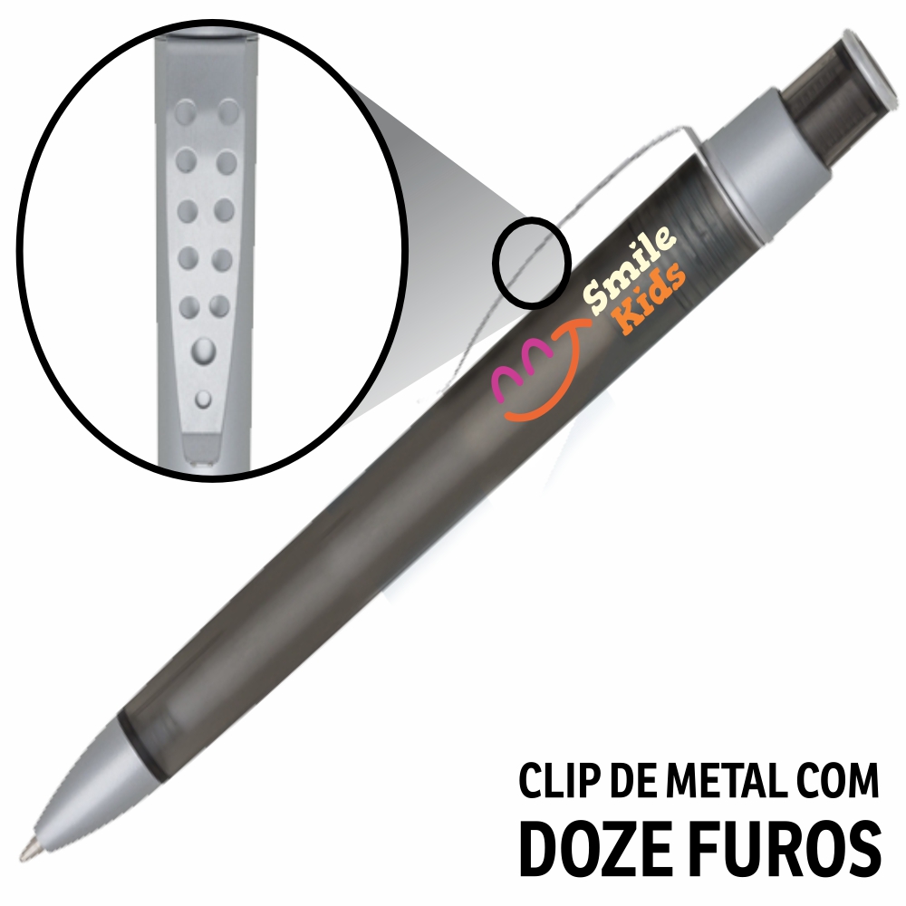 Canetas Promocionais Personalizadas Impressão Uv Elegance Fumê