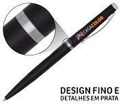 Canetas Promocionais Personalizadas Impressão Uv Executiva Preta