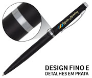 Canetas Promocionais Personalizadas Impressão Uv Executiva Preta