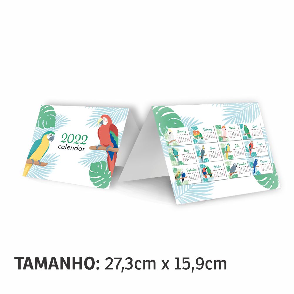 Calendário De Mesa Básico Pvc 0,50mm Premium Branco