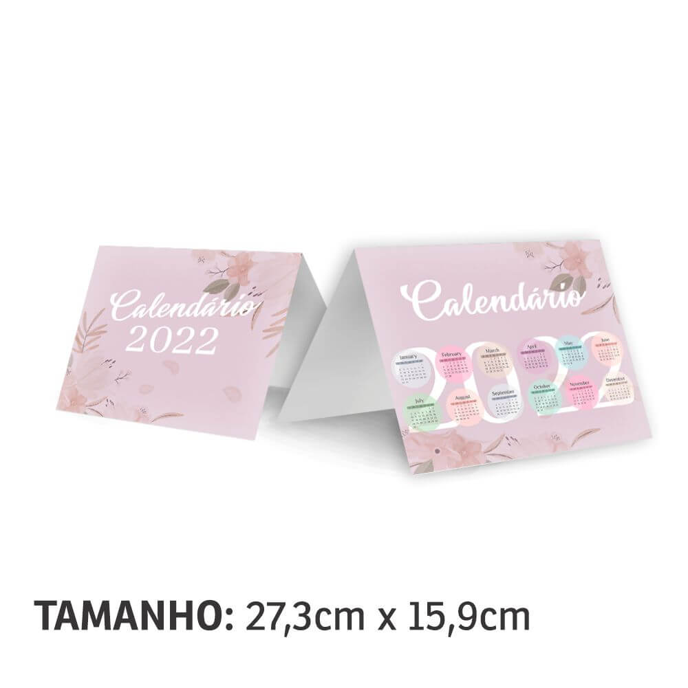 Calendário De Mesa Básico Pvc 0,50mm Premium Branco