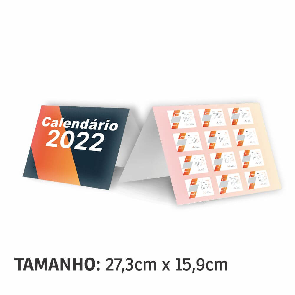 Calendário De Mesa Básico Pvc 0,50mm Premium Branco