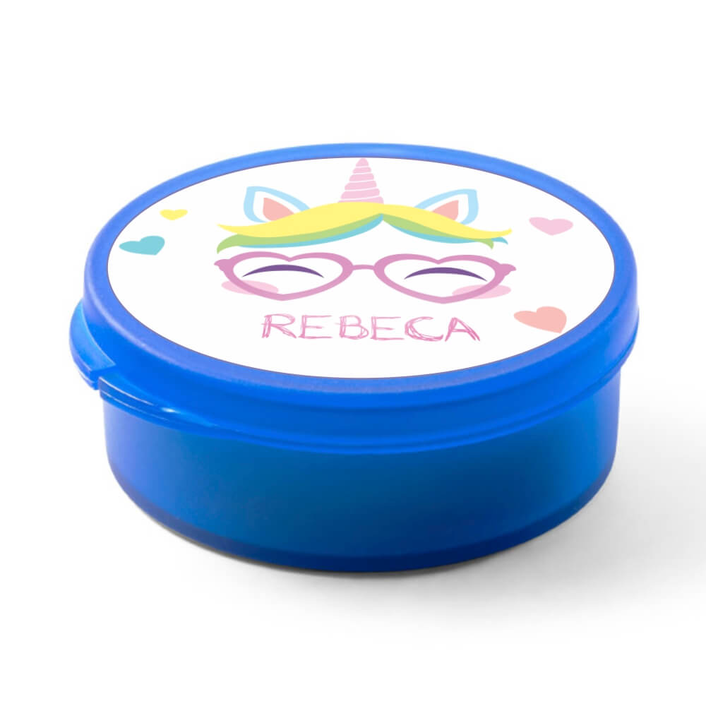 Canudo Reutilizável Dobrável de Silicone e Caixa em PP Azul