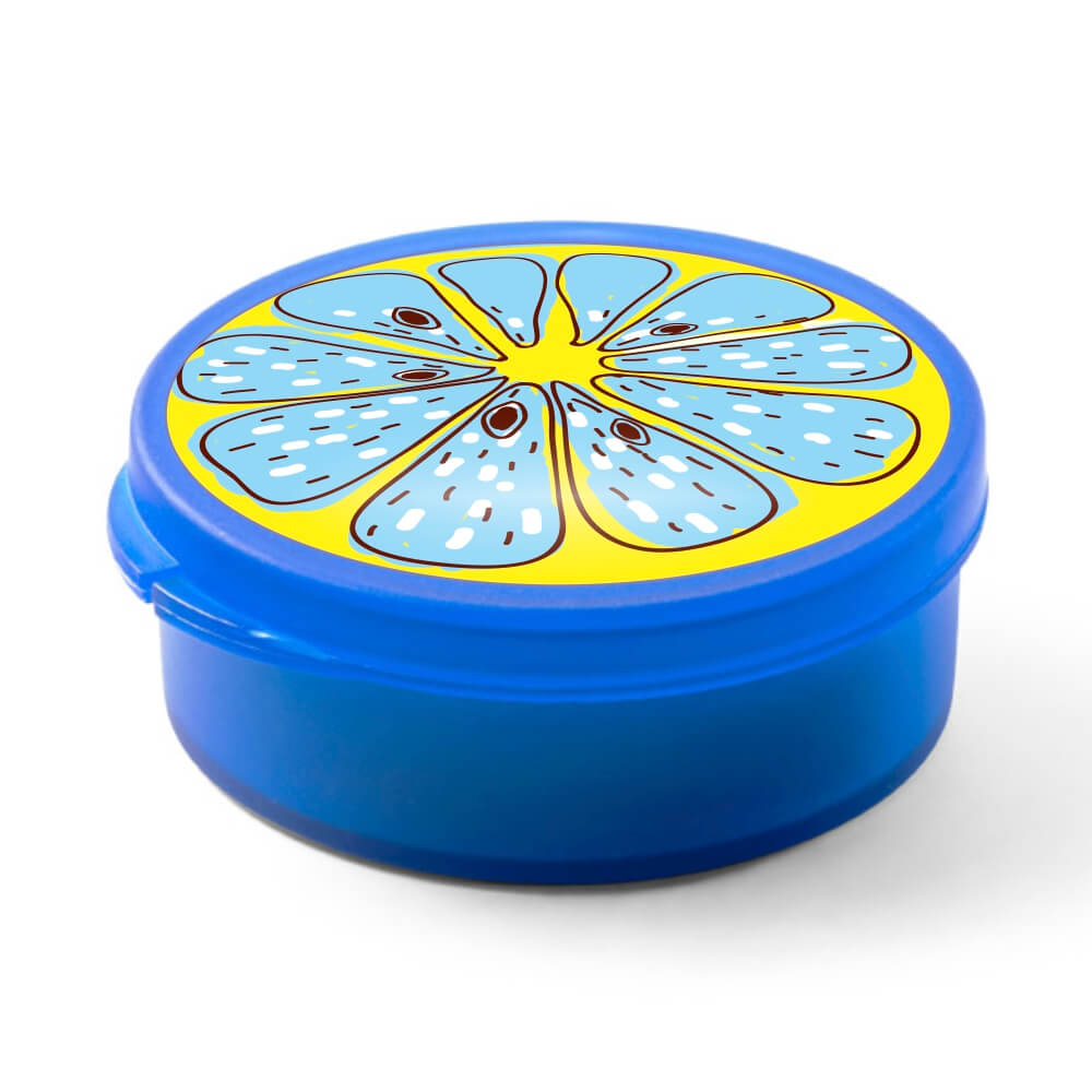 Canudo Reutilizável Dobrável de Silicone e Caixa em PP Azul