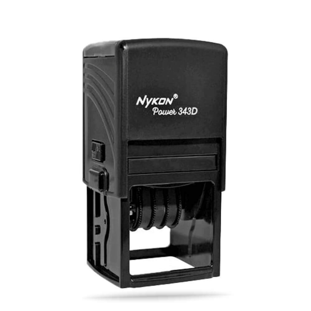 Carimbos Automáticos Datador Nykon 343d 43x43mm Preto
