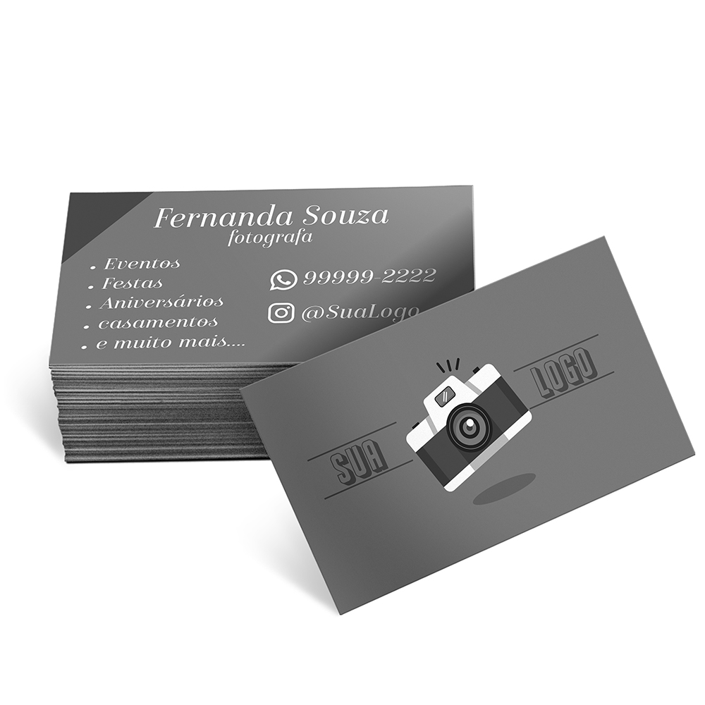 Cartões De Visita Europeu Couchê 250g Sem Laminação E Sem Verniz Uv