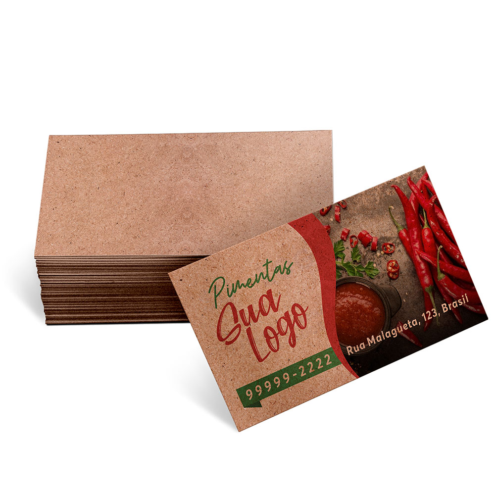 Cartões De Visita Europeu Kraft 250g Sem Laminação E Sem Verniz Uv