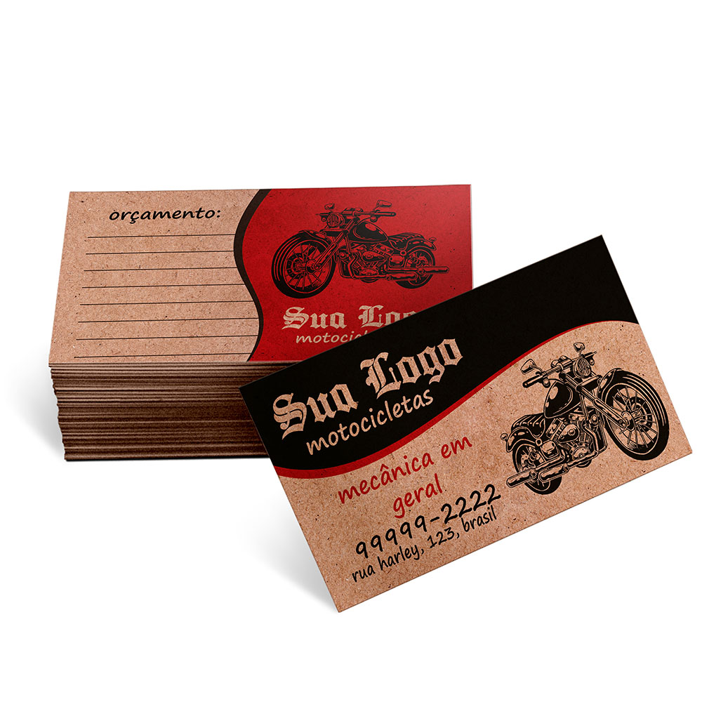 Cartões De Visita Europeu Kraft 250g Sem Laminação E Sem Verniz Uv