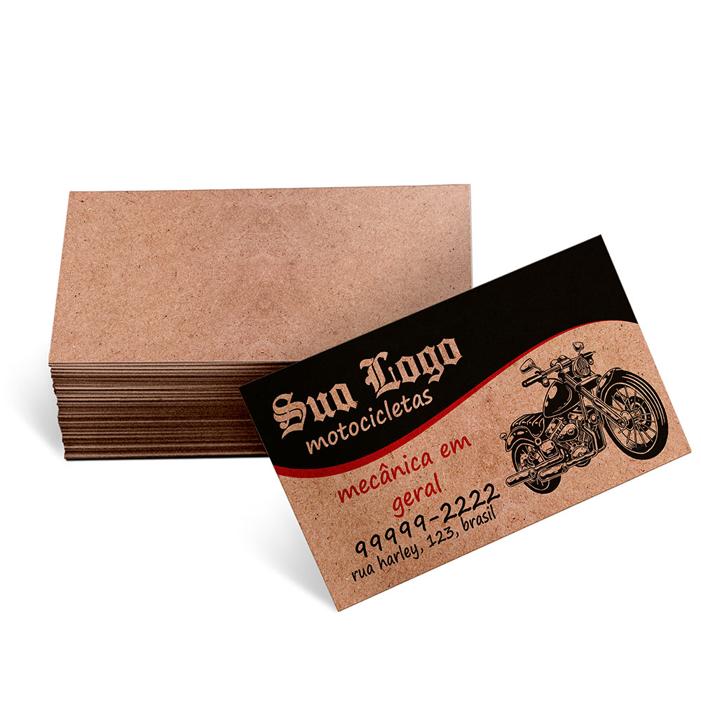 Cartões De Visita Europeu Kraft 250g Sem Laminação E Sem Verniz Uv