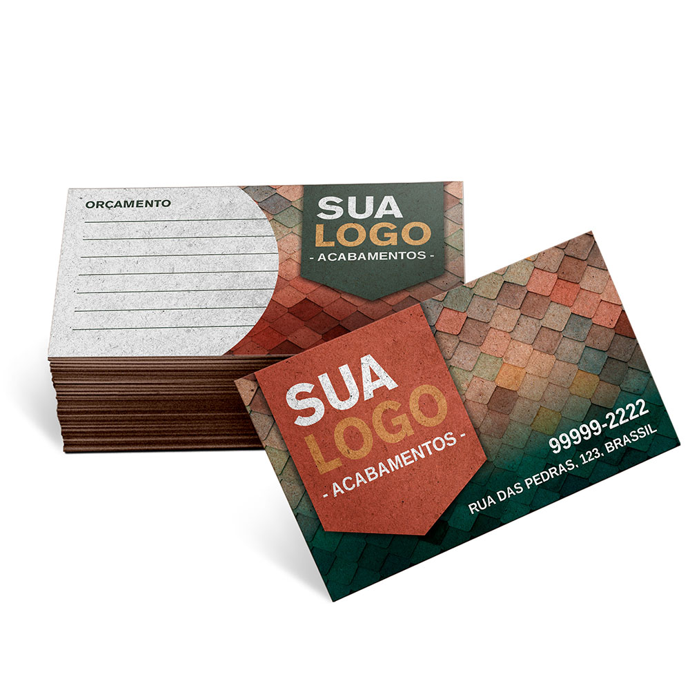 Cartões De Visita Europeu Kraft 250g Sem Laminação E Sem Verniz Uv Com Tinta Branca