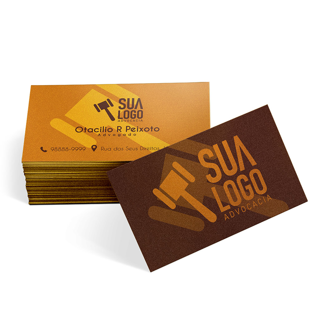 Cartões de Visita Europeu Papéis Especiais Gold Master 300g Sem Verniz