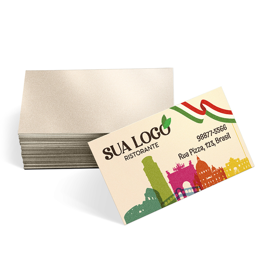 Cartões de Visita Europeu Papéis Especiais Pero Plus 300g Sem Verniz