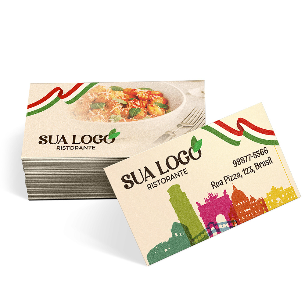 Cartões de Visita Europeu Papéis Especiais Pero Plus 300g Sem Verniz