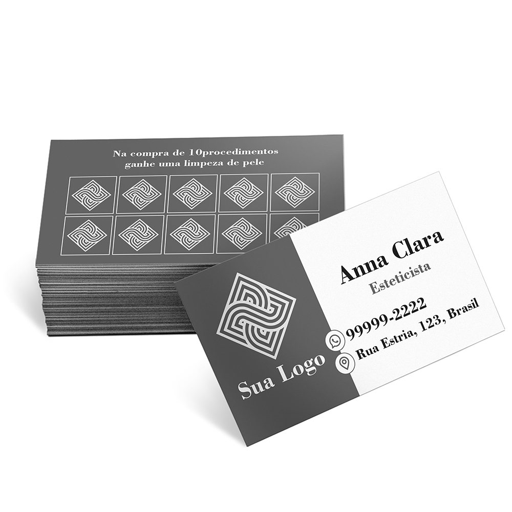 Cartões De Visita Europeu Couchê 300g Sem Laminação e Sem Verniz Uv