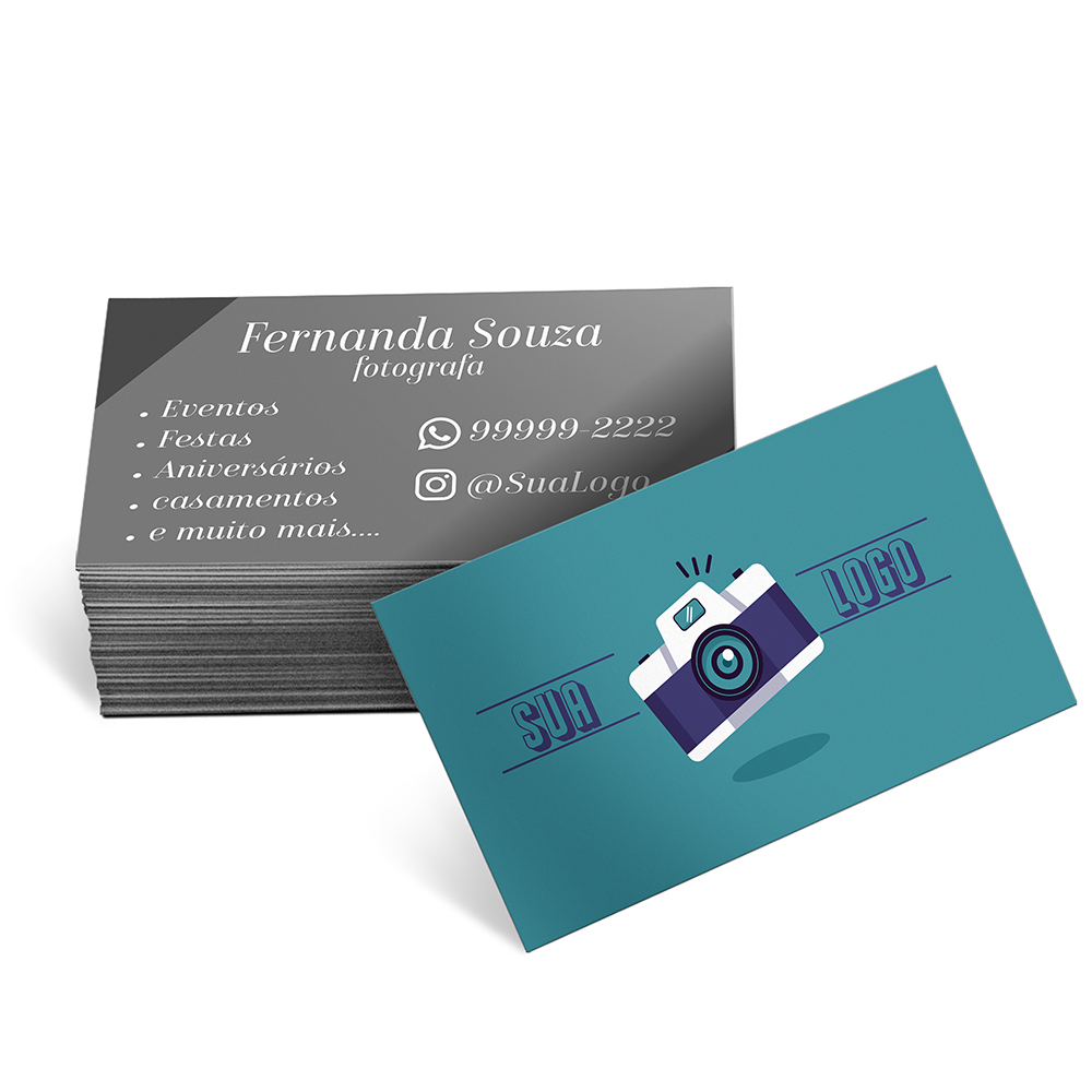 Cartões De Visita Europeu Couchê 300g Sem Laminação e Sem Verniz Uv