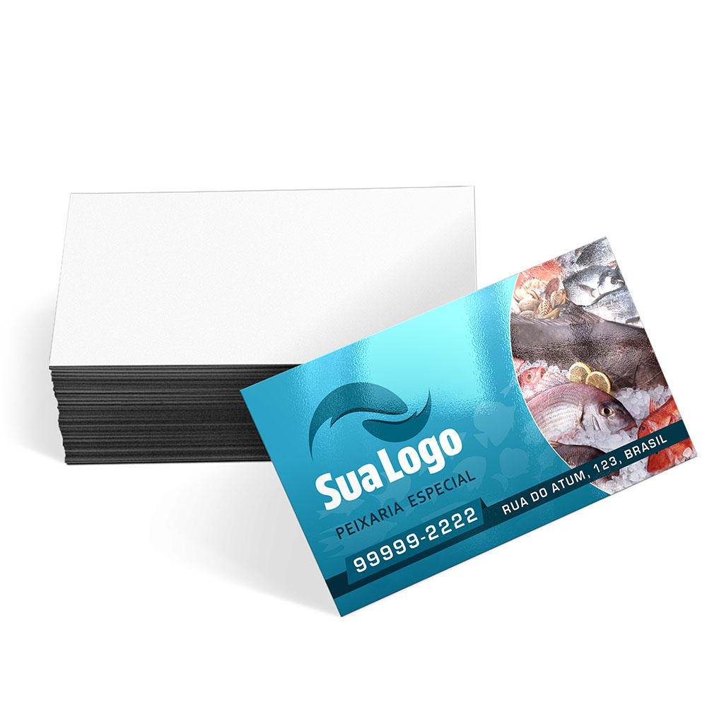 Cartões De Visita Europeu Couchê 300g Laminação Brilho Frente 