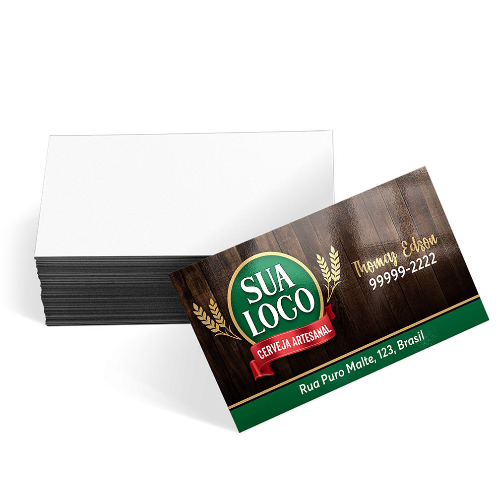 Cartões De Visita Europeu Couchê 300g Laminação Brilho Frente 