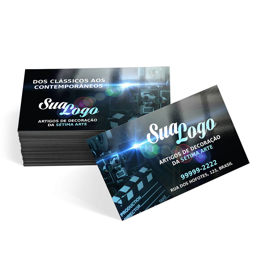 Cartões De Visita Europeu Couchê 300g Laminação Brilho Frente  e Verso