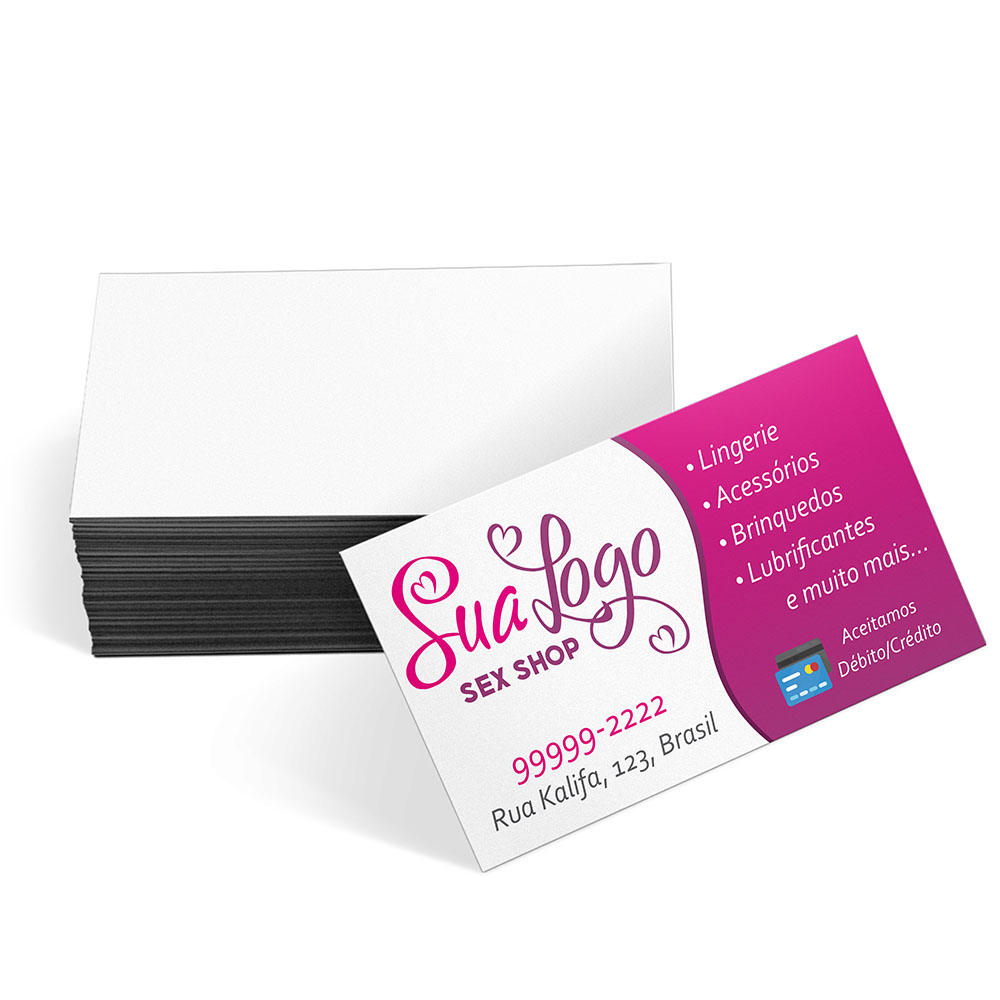 Cartões De Visita Europeu Couchê 300g Laminação Fosca Frente