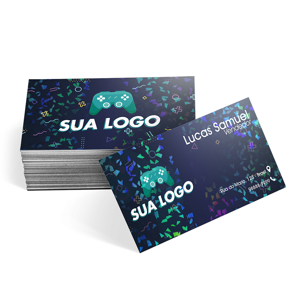 Cartões De Visita Europeu Couchê 300g Laminação Holográfica Frente e Verso