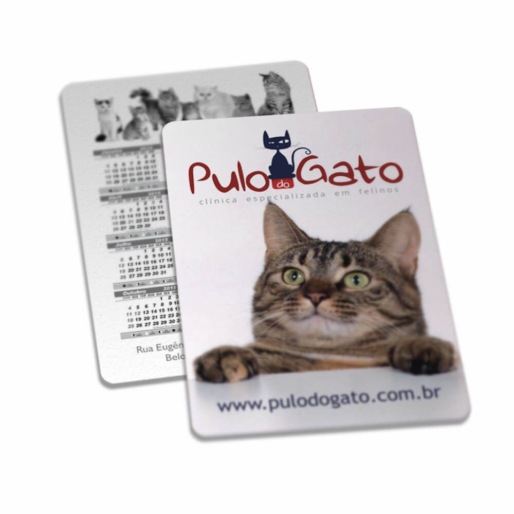 Calendário De Bolso Couchê 250g Verniz Uv Total Frente