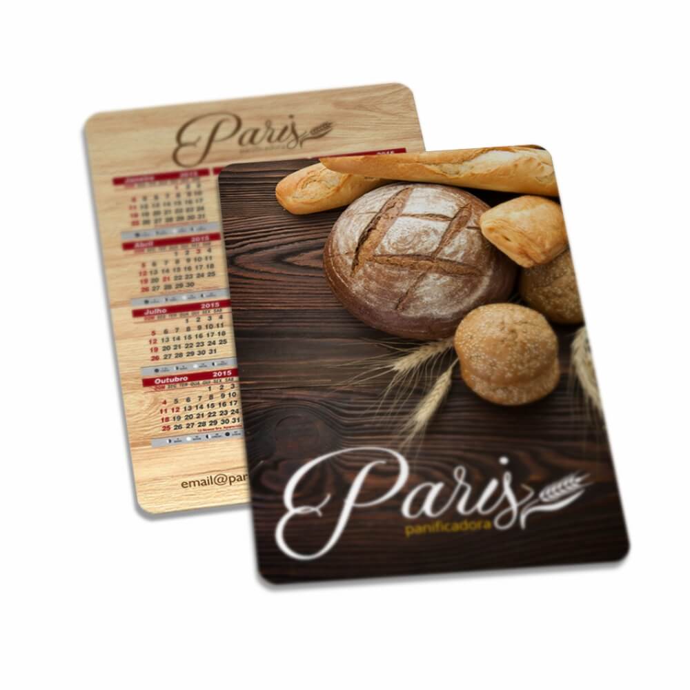 Calendário De Bolso Couchê 250g Verniz Uv Total Frente