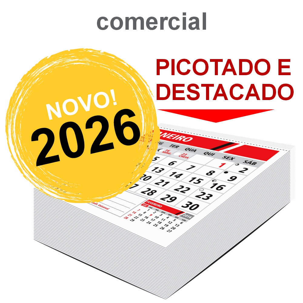 Blocos De Calendário 2026 Comercial (200x200mm)