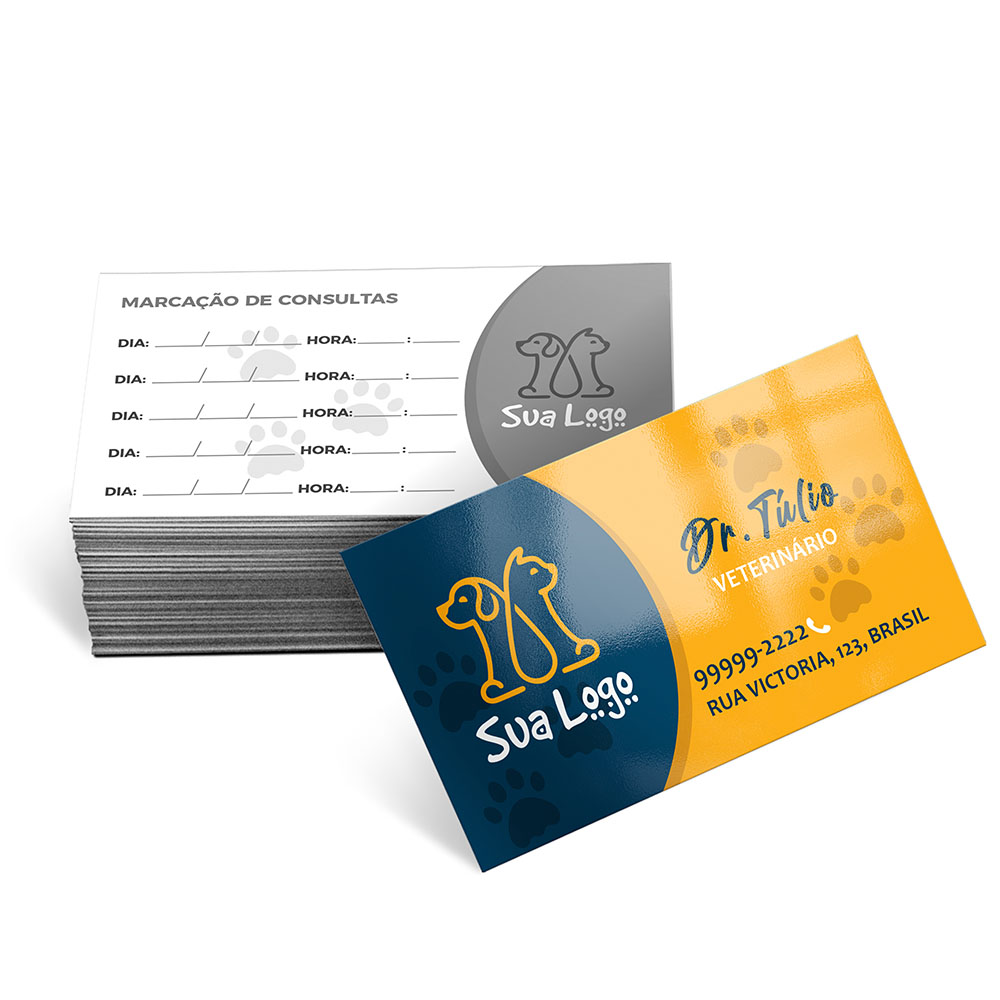 Cartões De Visita Couchê 250g Verniz Uv Total Frente