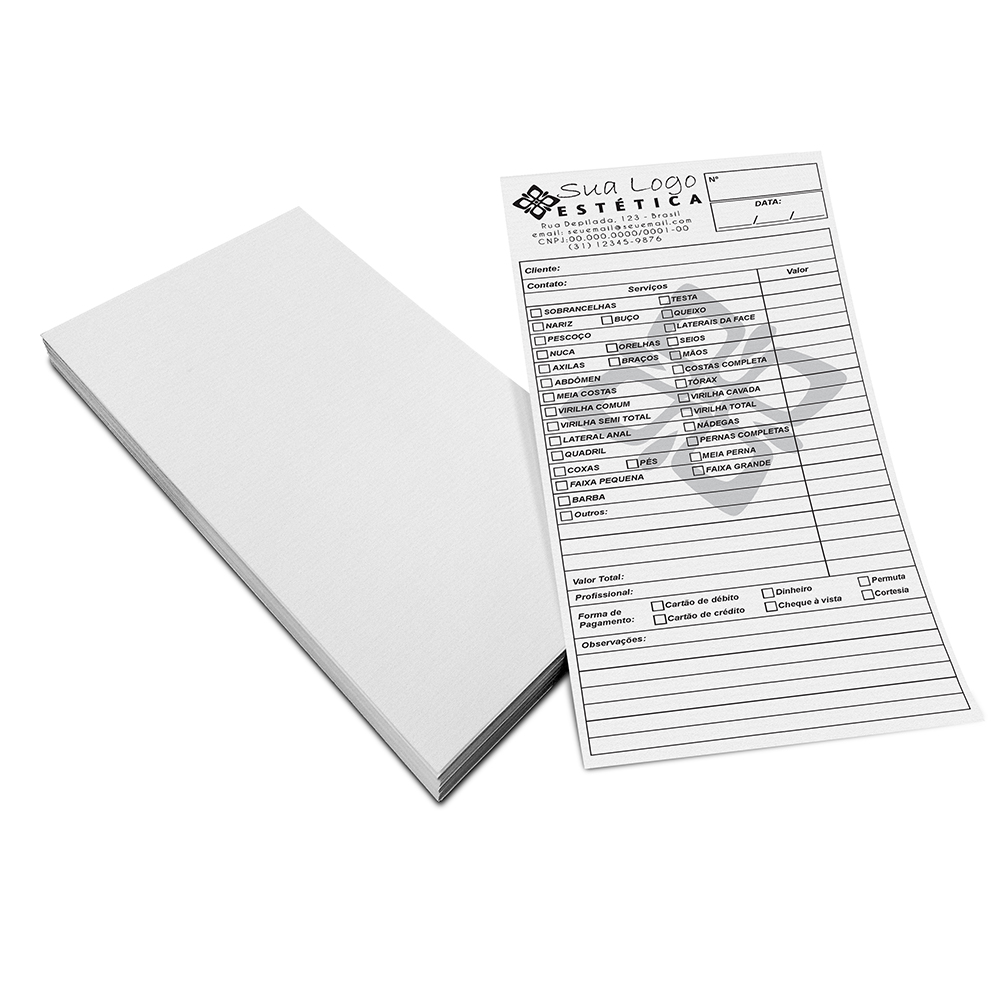 Comandas Apergaminhado 75g (100x210mm)