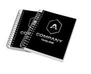 Caderneta Capa Dura Wire-O Abertura Horizontal Laminação Fosca e Hotstamping (150x210mm)