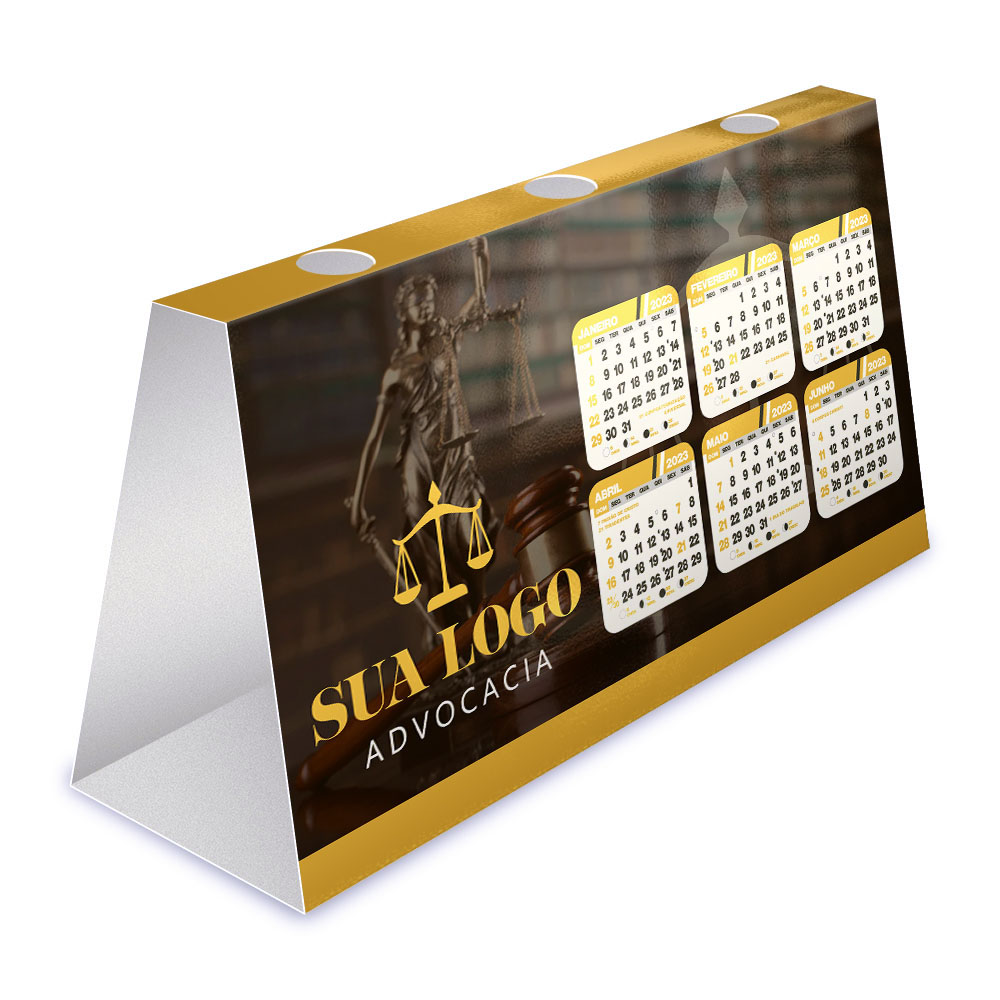 Calendário De Mesa Porta Canetas Horizontal Supremo 255g