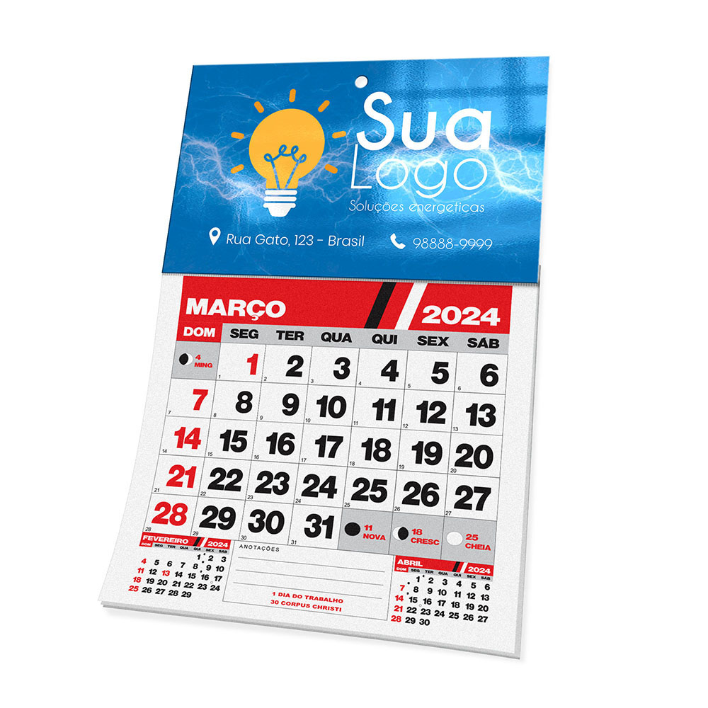 Calendários e Folhinhas 2026 Cabeçalho Com Miolo Supremo 255g (147x90mm)