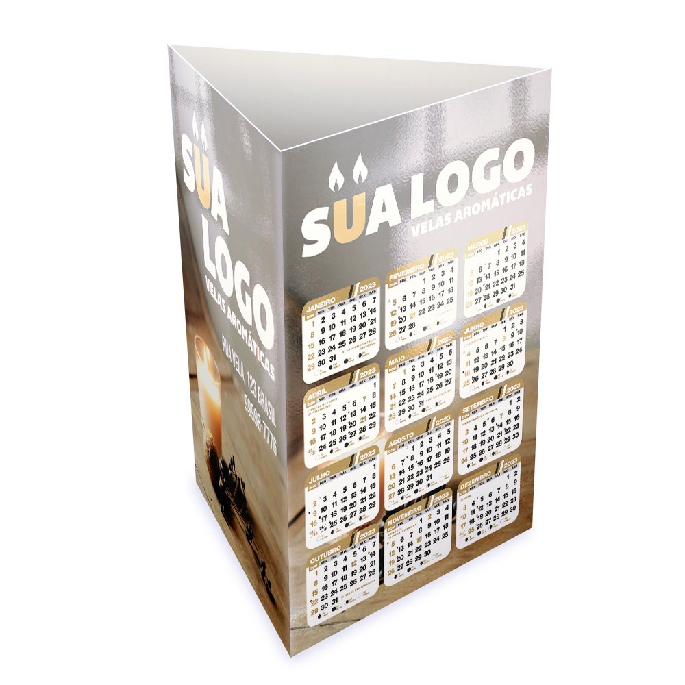 Calendário De Mesa Porta Canetas Vertical Supremo 255g